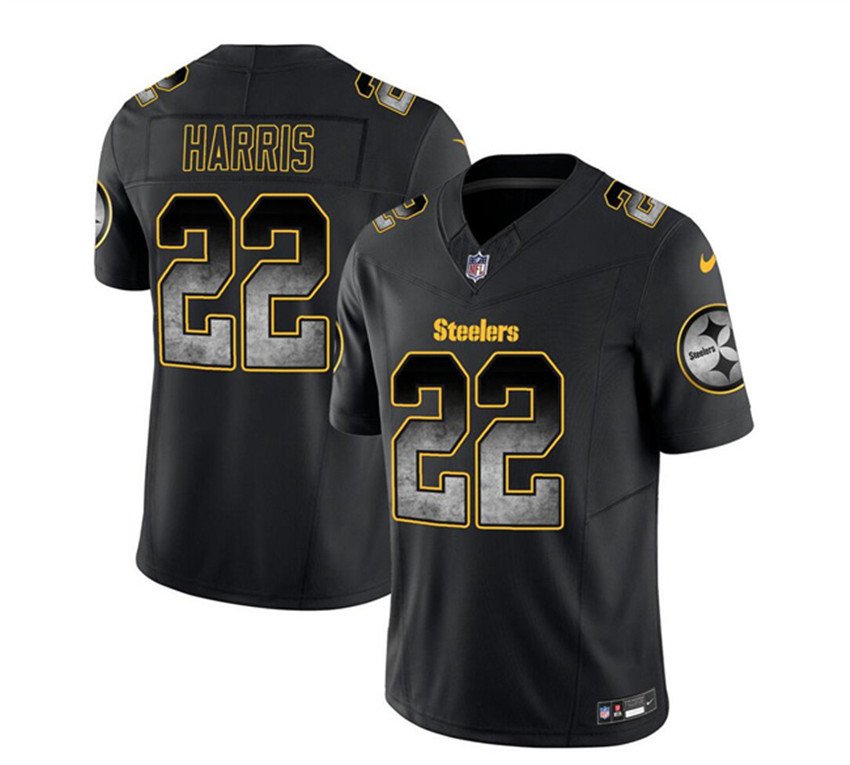 Black Pittsburgh Steelers #22 Najee Harris 2023 F.U.S.E. Smoke Vapor Untouchable Limited Stitched Football Jersey - PSJ479