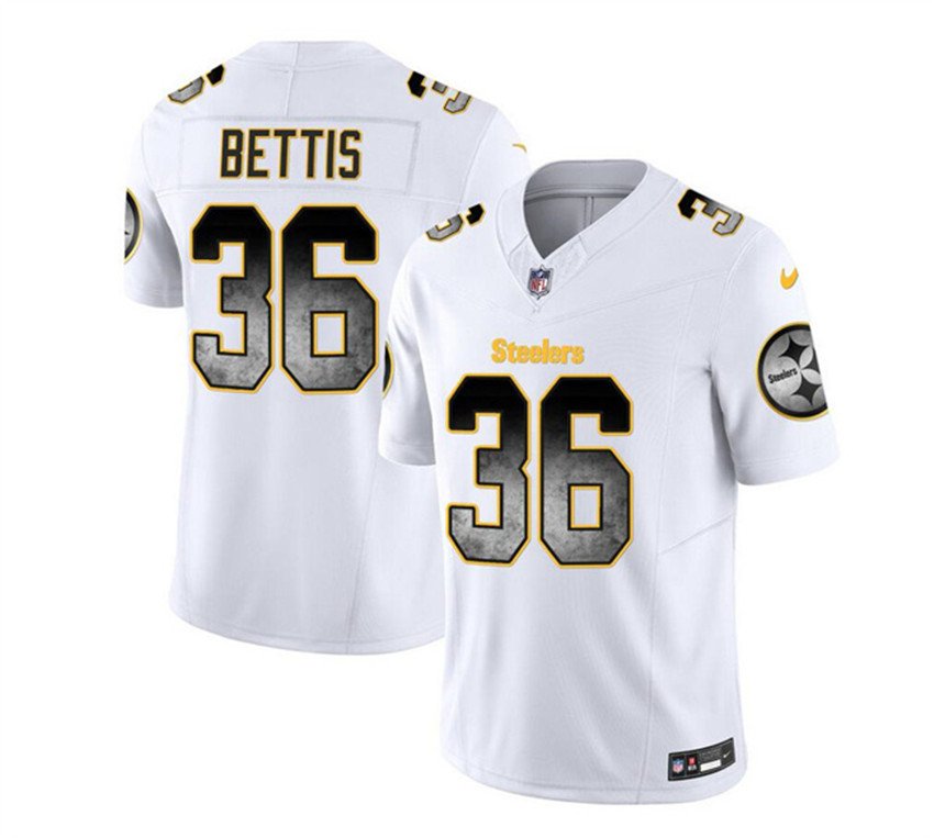 White Pittsburgh Steelers #36 Jerome Bettis 2023 F.U.S.E. Smoke Vapor Untouchable Limited Stitched Jersey - PSJ554