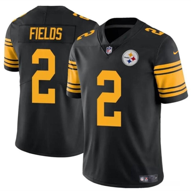 Black Pittsburgh Steelers #2 Justin Fields Color Rush Vapor Limited Stitched Jersey - PSJ643