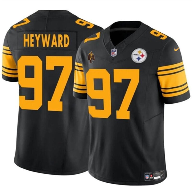 Black Pittsburgh Steelers #97 Cameron Heyward F.U.S.E. With Walter Payton Patch Color Rush Limited Stitched Jersey - PSJ762