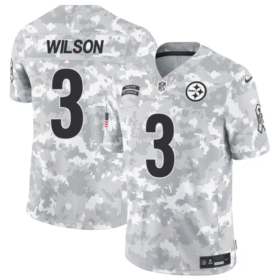 Arctic Camo Pittsburgh Steelers #3 Russell Wilson 2024 F.U.S.E Salute to Service Limited Stitched Football Jersey - PSJ198