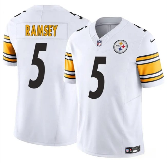 White Pittsburgh Steelers #5 Jalen Ramsey 2025 F.U.S.E. Vapor Limited Stitched Football Jersey - PSJ81