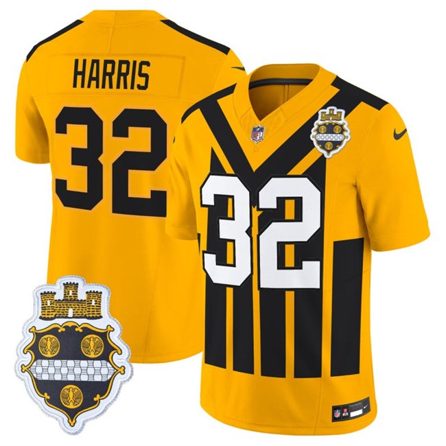 Gold Pittsburgh Steelers #32 Franco Harris 1933 F.U.S.E. Throwback Alternate Football Stitched Football Jersey - PSJ36
