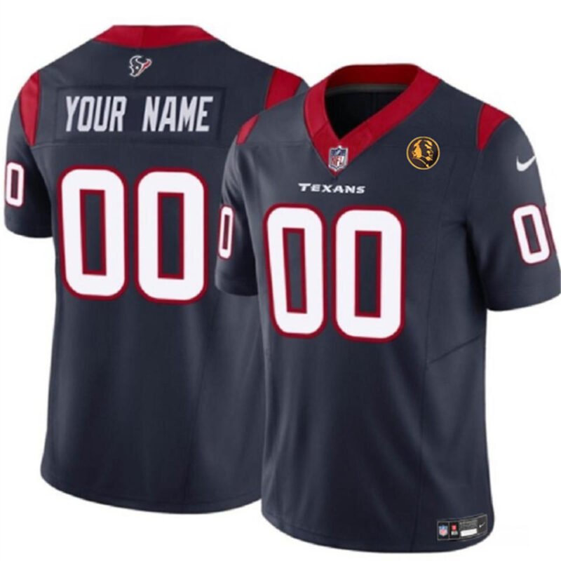 Navy Houston Texans Active Player Custom 2023 F.U.S.E. With John Madden Patch Vapor Limited Stitched Football Jersey - HTJ313