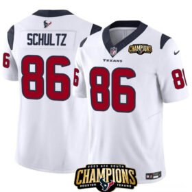 White Houston Texans #86 Dalton Schultz 2023 F.U.S.E. AFC South Champions Patch Vapor Untouchable Limited Stitched Football Jersey - HTJ156