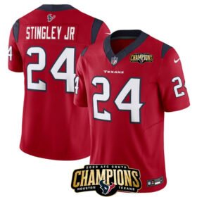 Red Houston Texans #24 Derek Stingley Jr. 2023 F.U.S.E. AFC South Champions Patch Vapor Untouchable Limited Stitched Football Jersey - HTJ09