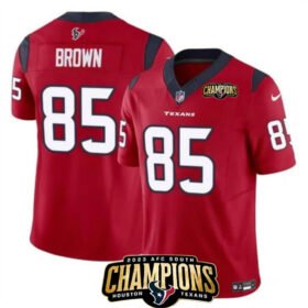 Red Houston Texans #85 Noah Brown 2023 F.U.S.E. AFC South Champions Patch Vapor Untouchable Limited Stitched Football Jersey - HTJ79