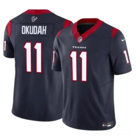 Navy Houston Texans #11 Jeff Okudah 2024 F.U.S.E Vapor Untouchable Stitched Football Jersey - HTJ304
