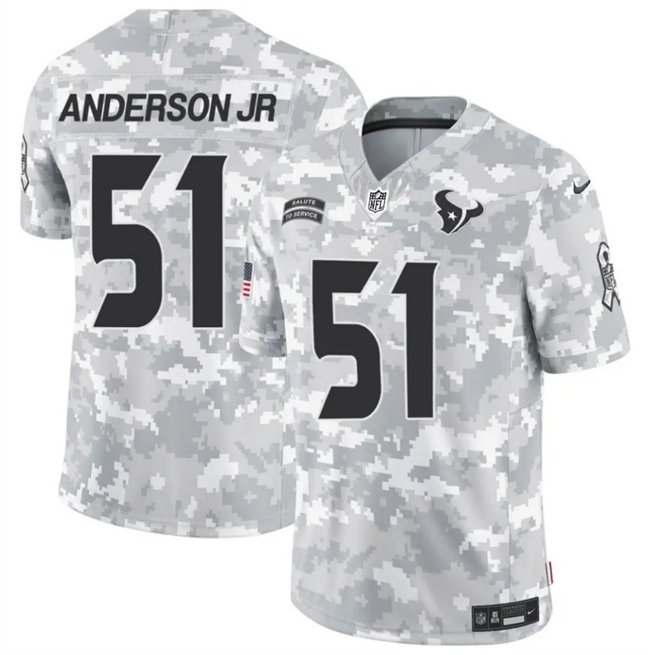 Arctic Camo Houston Texans #51 Will Anderson Jr 2024 F.U.S.E Salute to Service Limited Stitched Football Jersey - HTJ48