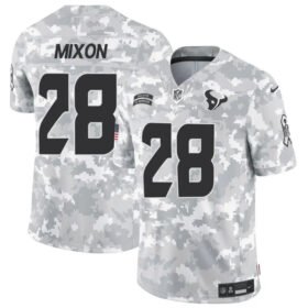 Arctic Camo Houston Texans #28 Joe Mixon 2024 F.U.S.E Salute to Service Limited Stitched Football Jersey - HTJ294