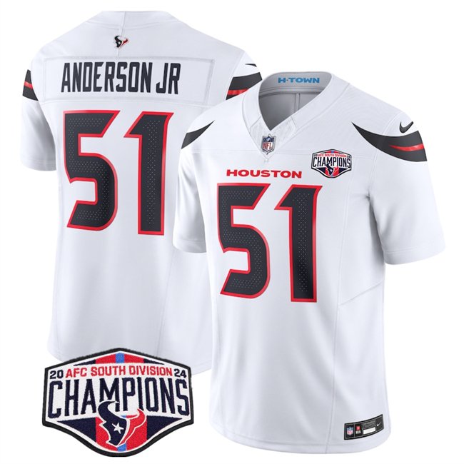 White Houston Texans #51 Will Anderson Jr. F.U.S.E. 2024 AFC South Division Champions Vapor Limited Stitched Football Jersey - HTJ305