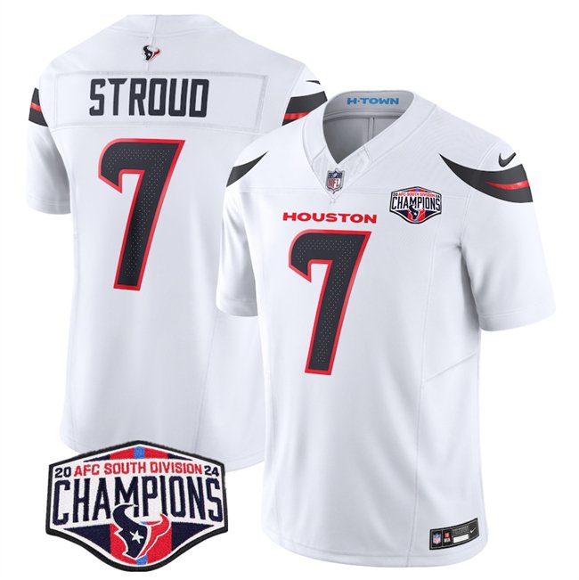 White Houston Texans #7 C.J. Stroud F.U.S.E. 2024 AFC South Division Champions Vapor Limited Stitched Football Jersey - HTJ168