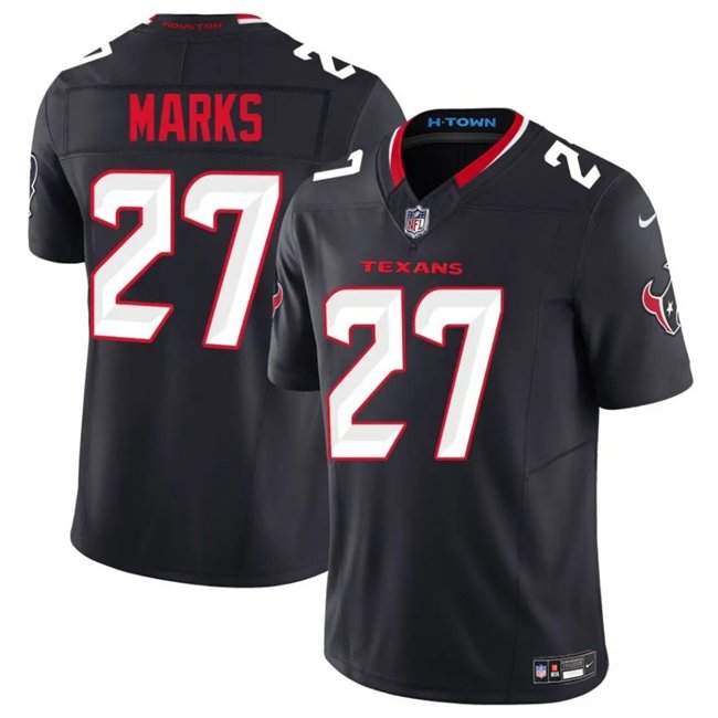 Navy Houston Texans #27 Woody Marks 2025 F.U.S.E. Vapor Limited Stitched Football Jersey - HTJ279