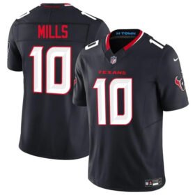 Navy Houston Texans #10 Davis Mills 2025 F.U.S.E. Vapor Limited Stitched Football Jersey - HTJ358