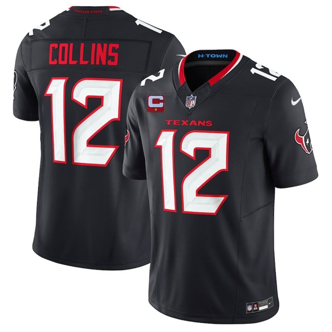 Navy Houston Texans #12 Nico Collins 2025 F.U.S.E. With 1-Star C Patch Vapor Limited Stitched Football Jersey - HTJ38