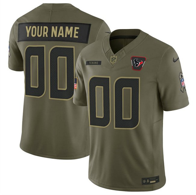 Olive Houston Texans Active Player Custom 2025 F.U.S.E. Salute to Service Limited Stitched Football Jersey - HTJ75