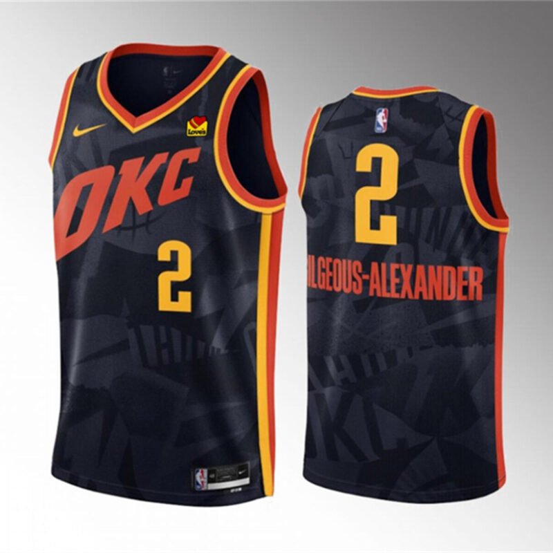 Black Oklahoma City Thunder #2 Shai Gilgeous-Alexander 2023/24 City Edition Stitched Basketball Jersey - OKC39