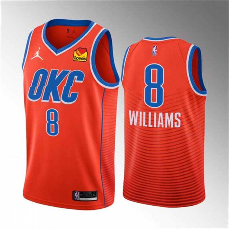 Orange Oklahoma City Thunder #8 Jalen Williams Statement Edition Stitched Basketball Jersey - OKC41