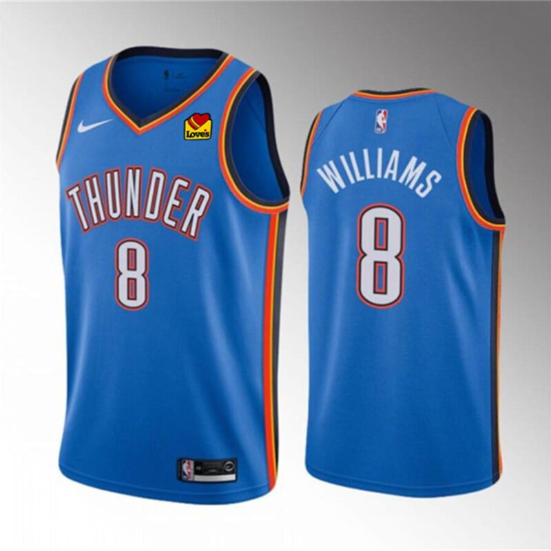 Blue Oklahoma City Thunder #8 Jalen Williams Icon Edition Stitched Basketball Jersey - OKC108