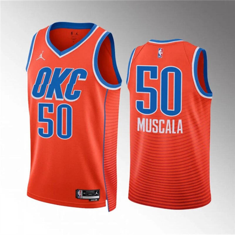 Orange Oklahoma City Thunder #50 Mike Muscala Statement Edition Stitched Basketball Jersey - OKC72