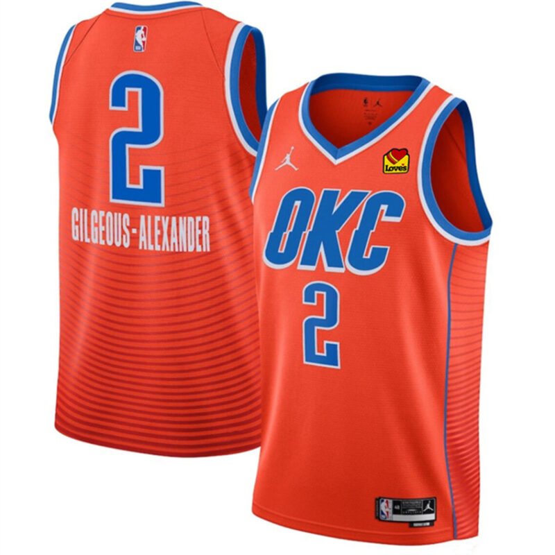 Orange Oklahoma City Thunder #2 Shai Gilgeous-Alexander Statement Edition Stitched Basketball Jersey - OKC36