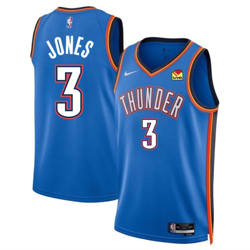 Blue Oklahoma City Thunder #3 Dillon Jones 2024 Draft Icon Edition Stitched Basketball Jersey - OKC86