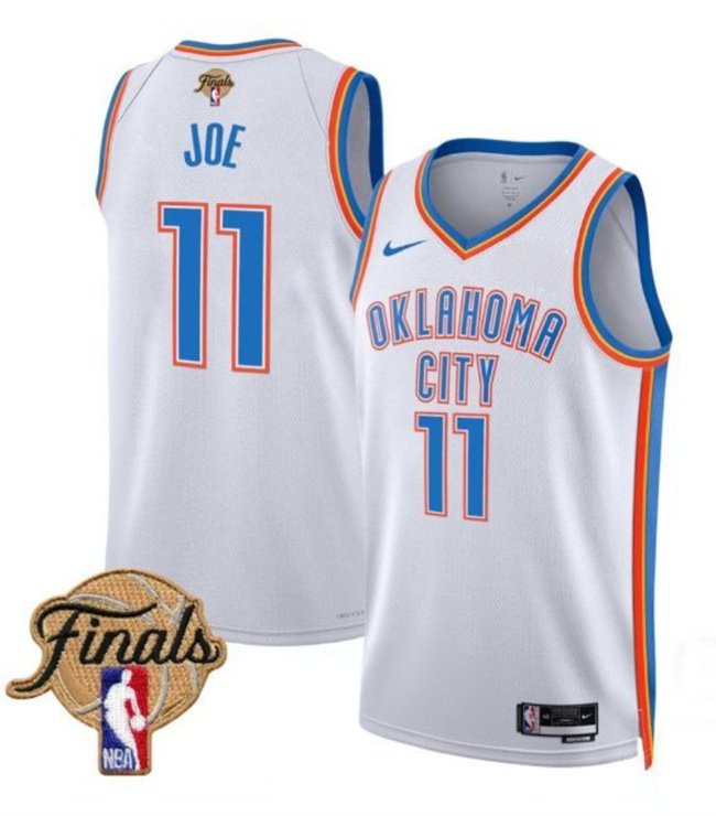 White Oklahoma City Thunder #11 Isaiah Joe 2025 Association Edition Stitched Basketball Jersey - OKC42