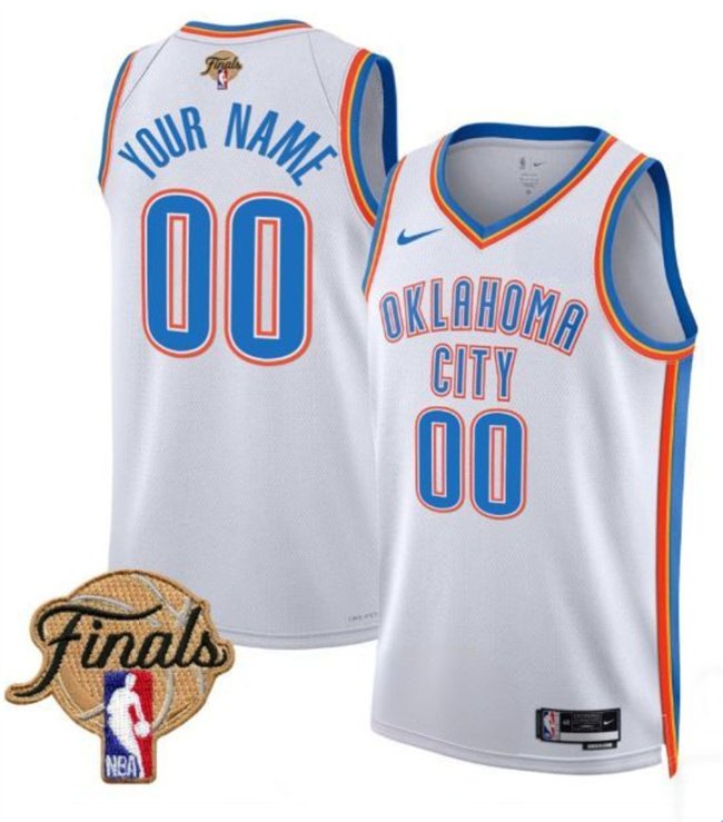 White Oklahoma City Thunder Active Player Custom 2025 Association Edition Stitched Basketball Jersey - OKC19