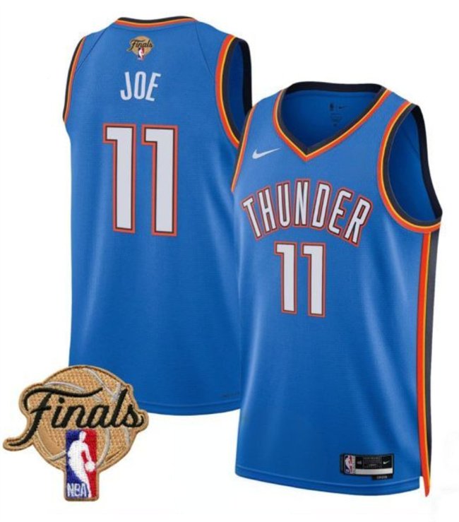 Blue Oklahoma City Thunder #11 Isaiah Joe 2025 Icon Edition Stitched Basketball Jersey - OKC26