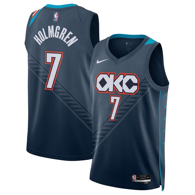 Navy Oklahoma City Thunder #7 Chet Holmgren 2025/26 City Edition Stitched Basketball Jersey - OKC10