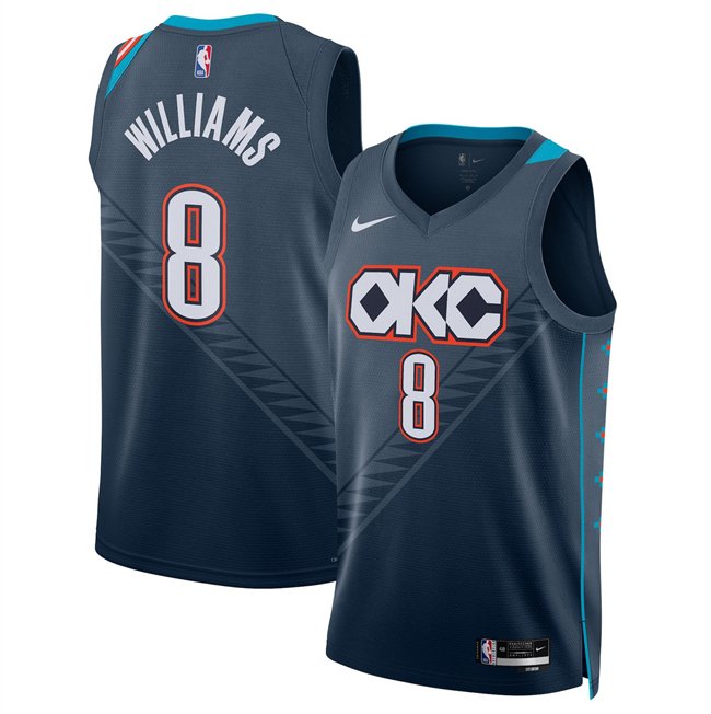 Navy Oklahoma City Thunder #8 Jalen Williams 2025/26 City Edition Stitched Basketball Jersey - OKC53