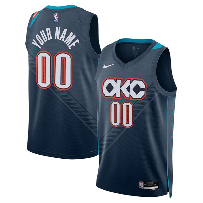 Navy Oklahoma City Thunder Active Player Custom 2025/26 City Edition Stitched Basketball Jersey - OKC92