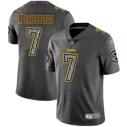 Nike Steelers #7 Ben Roethlisberger Gray Static Stitched NFL Vapor Untouchable Limited Jersey - PSJ329