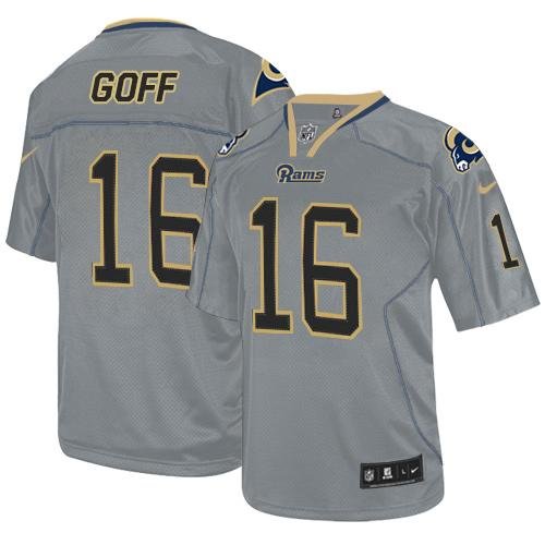 Nike Rams #16 Jared Goff Lights Out Grey Stitched NFL Elite Jersey - LAR330