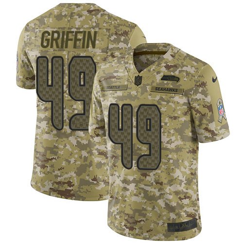 Nike Seahawks #49 Shaquem Griffin Camo Stitched NFL Limited 2018 Salute To Service Jersey