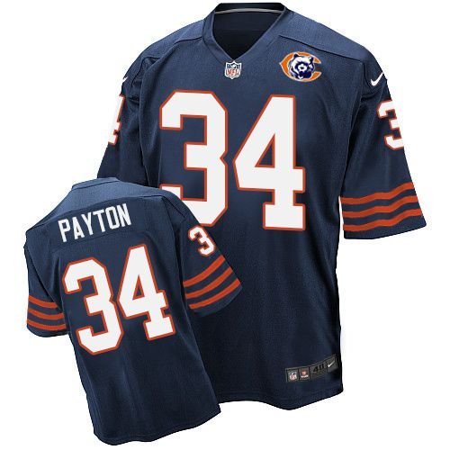 Nike Bears #34 Walter Payton Navy Blue Throwback Stitched NFL Elite Jersey - CBJ305