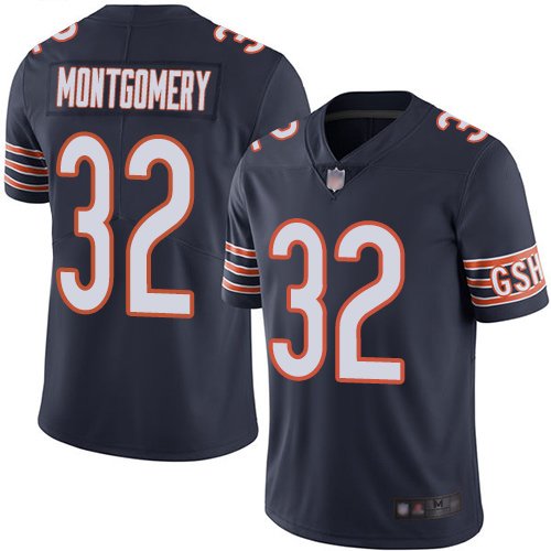 Nike Bears #32 David Montgomery Navy Blue Team Color Stitched NFL Vapor Untouchable Limited Jersey - CBJ70