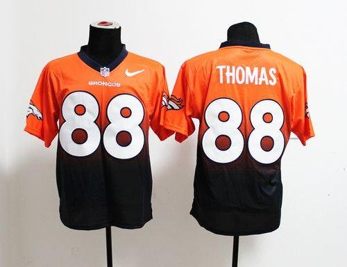 Nike Broncos #88 Demaryius Thomas Orange/Navy Blue Stitched NFL Elite Fadeaway Fashion Jersey