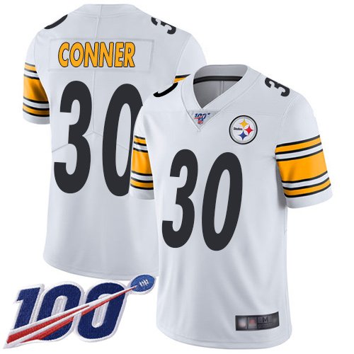 Nike Steelers #30 James Conner White Stitched NFL 100th Season Vapor Limited Jersey - PSJ435