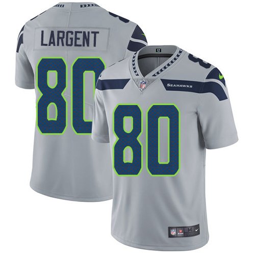 Nike Seahawks #80 Steve Largent Grey Alternate Stitched NFL Vapor Untouchable Limited Jersey