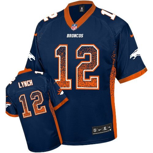 Nike Broncos #12 Paxton Lynch Navy Blue Alternate Stitched NFL Elite Drift Fashion Jersey