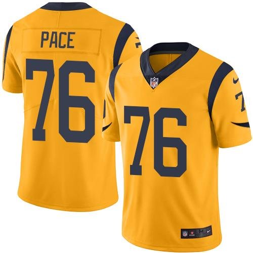 Nike Rams #76 Orlando Pace Gold Stitched NFL Limited Rush Jersey - LAR459