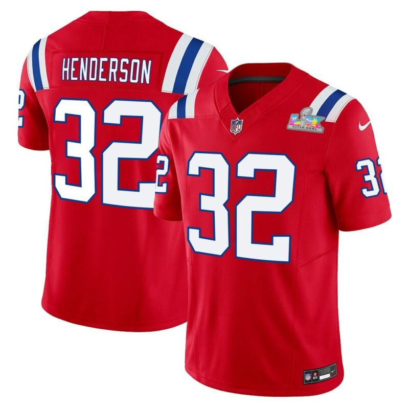 New England Patriots #32 TreVeyon Henderson Red F.U.S.E. Vapor Limited Stitched Football Jersey - NEP133