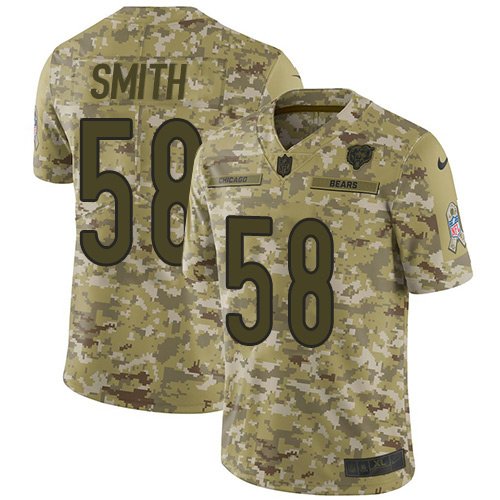 Nike Bears #58 Roquan Smith Camo Stitched NFL Limited 2018 Salute To Service Jersey - CBJ563