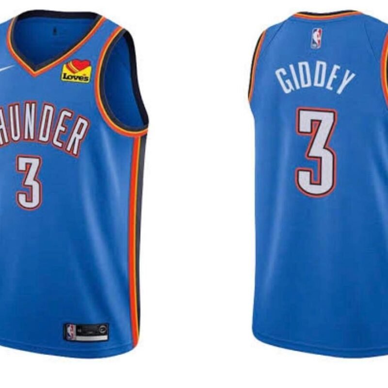 Blue Oklahoma City Thunder #3 Josh Giddey 2021 Icon Edition Stitched Basketball Jersey - OKC102