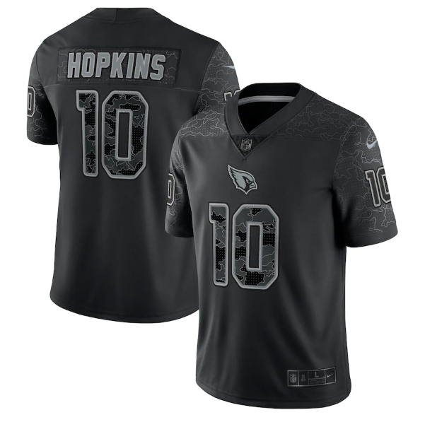 Black Arizona Cardinals #10 DeAndre Hopkins Reflective Limited Stitched Football Jersey - ACJ189