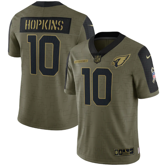Olive Arizona Cardinals #10 DeAndre Hopkins 2021 Salute To Service Limited Stitched Jersey - ACJ231