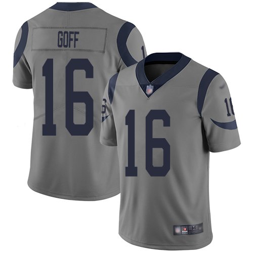 Nike Rams #16 Jared Goff Gray Stitched NFL Limited Inverted Legend Jersey - LAR80
