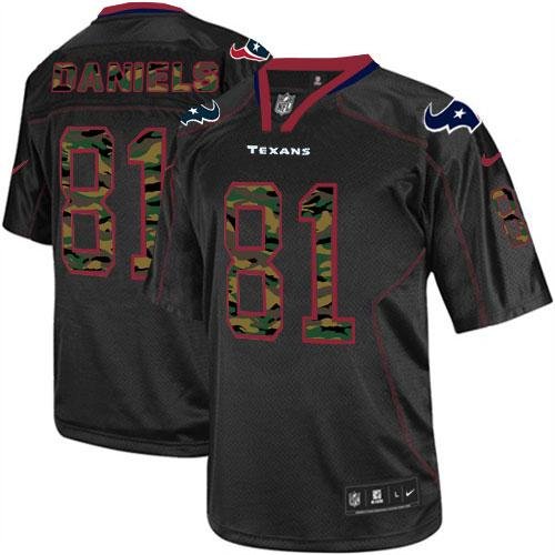Nike Texans #81 Owen Daniels Black Stitched NFL Elite Camo Fashion Jersey - HTJ69