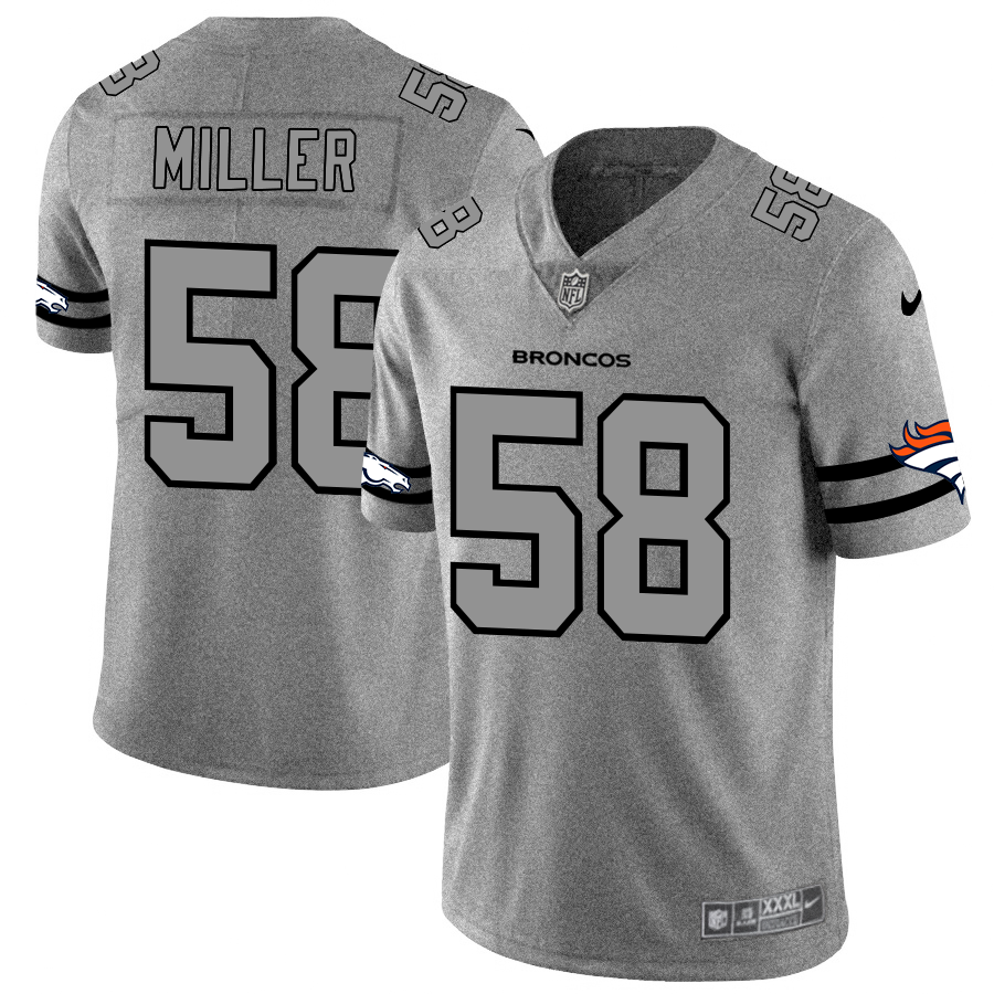 Denver Broncos #58 Von Miller Nike Gray Gridiron II Vapor Untouchable Limited NFL Jersey